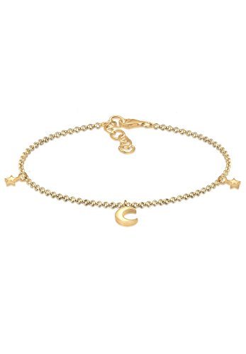 Elli Armband Damen Astro Halbmond Sterne Trend filigran in 925 Sterling Silber vergoldet
