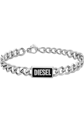Diesel Herrenarmband Logoplakette Achat schwarz, DX1513040