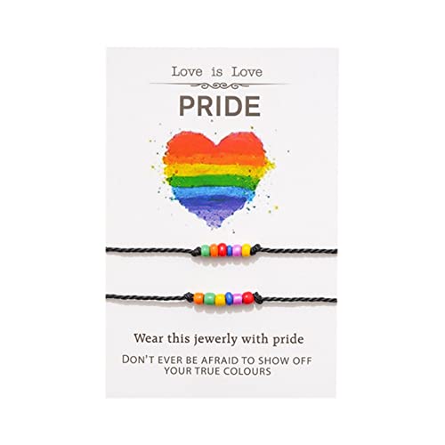 WEITING 2 Stück/Set Charm Paar Freundschaftsarmband Liebe Herz Gänseblümchen Vulkanstein Perlen Armreifen Armband für Damen Herren Glückswunsch Schmuck Regenbogen Reisperlen