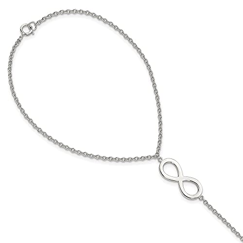 Diamond2Deal Damen 925 Sterling Silber Infinity Symbol Befestigt Ring Armband 17,8 cm