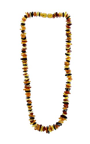 budawi® - Bernstein Kette Halskette Splitter 45 cm Schraubverschluss, Bernsteinkette