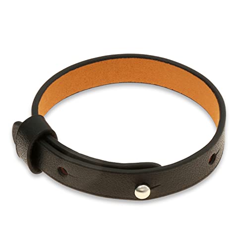 Made by Nami Veganes Leder-Armband in Versch. Farben - Verstellbares Herren Surfer-Armband - Casual Männer-Schmuck (Schwarz)