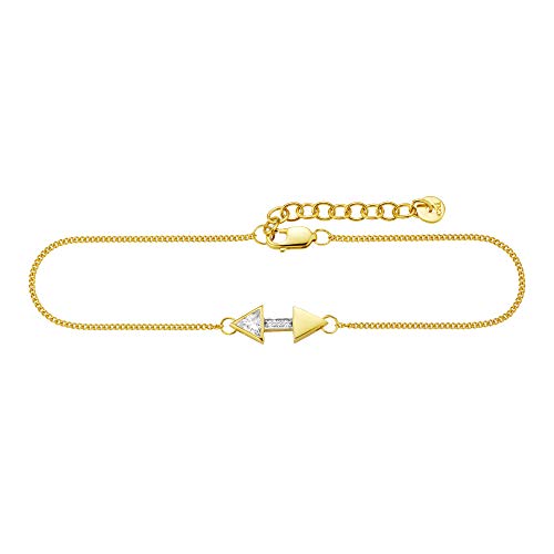 cai Damen Armband 925/- Sterling Silber 17+3cm Glänzend Zirkonia gelb 274260002-20