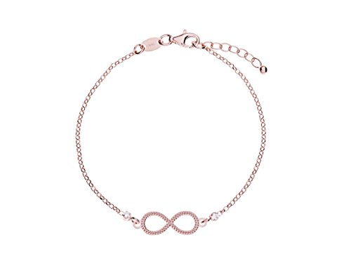 Remi Bijou - 925 Sterling Silber - Wunderschöne romantische Armkette Armband - Infinity Unendlichkeit Ewige Liebe (Rosegold)