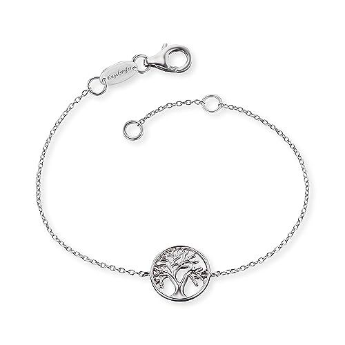 Engelsrufer Damen Armband aus Sterling Silber und Lebensbaum Anhänger silber - Karabinerverschluss - in zwei Längen verstellbar - nickelfrei