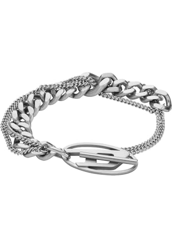 Diesel Unisex Oval D logo Gliederarmband Edelstahl, DX1550040