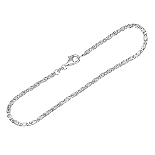 NKlaus Armband 925 Sterling Silber 19cm S Panzerkette diamantiert Herren Armbandkette 12555