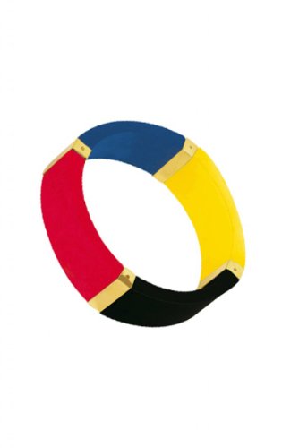 D&G&Gabbana Jewels D&G Over ME Slim Bangle IN IPG & Black/Blue/Yellow DJ0925 Female