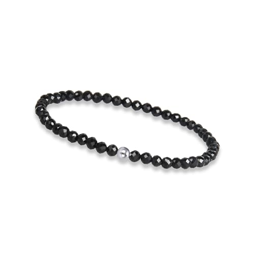 GD GOOD.designs Turmallin Armband Damen mit echten Natursteinen und 925 Silber Perle I Naturstein Armband aus facettierte 4mm Edelstein Perlen - Inkl. Geschenkbeutel
