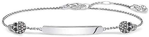 THOMAS SABO Damen-Armband Totenköpfen 925 Silber Diamant (0.2 ct) weiß 0.11 cm - D_LBA0004-356-21-L19v
