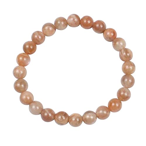 HZLXF1 Natürliche orange Mondstein Frauen Armbänder Geeignet for die meisten Männer und Frauen Runde Perlen Armbänder Zubehör (Length : Beads 12mm)
