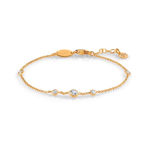 Nomination Damen-Armband 925 Silber teilvergoldet Zirkonia weiß 18.5 cm - 142681/007