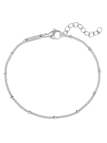Eastside Damen Armband aus Edelstahl silber Ankerarmband mit Kugeln Edelstahlarmband