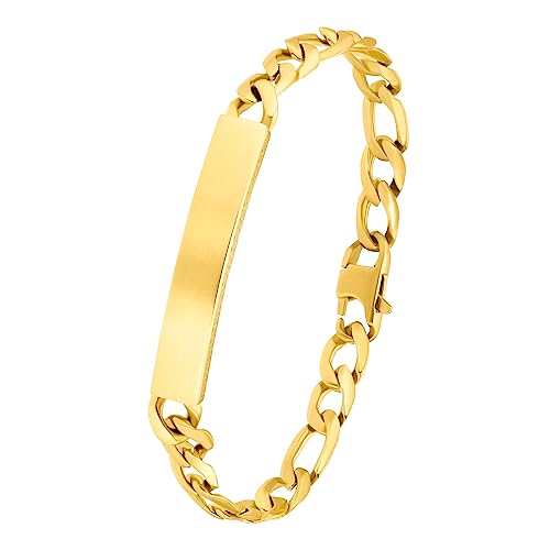 JOOP! Identarmband Edelstahl Unisex Damen Herren Armschmuck, 22,5 cm, Gold, Kommt in Schmuck Geschenk Box, 2035896