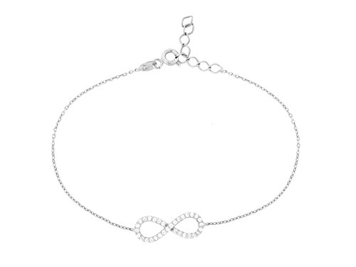 Remi Bijou - 925 Sterling Silber - Wunderschöne romantische Armkette Armband - Infinity Unendlichkeit Ewige Liebe (Silber)