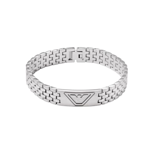 Emporio Armani Herren Armband Edelstahl Silber EGS3126040 One Size, Edelstahl, Kein Edelstein, Einheitsgröße, Edelstahl, Kein Edelstein