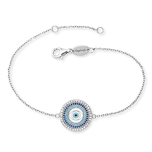 Engelsrufer Damen-Armband aus 925 Silber Nazar Auge mit Emaille und Zirkonia, Lucky Eye, ERB-EYE-ZIM