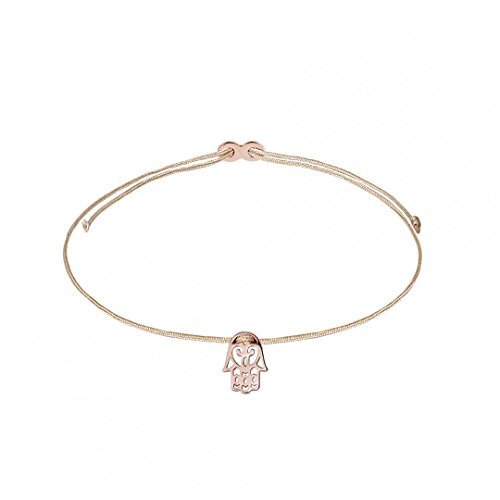 Mädchen-Armband Fatimas Hand 925 Silber rosé Nylon XS1676R