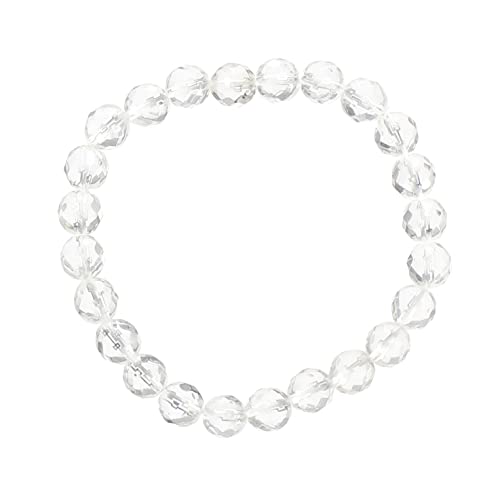 budawi® - Bergkristall Armband Stretcharmband 8 mm Perlenarmband facettiert