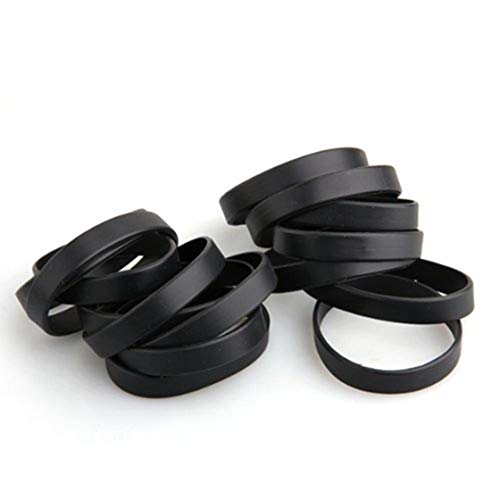 Fubdnefvo 15 Stück Armband aus Gummi, Schwarz, Sport, 12 mm, Band Top, Kautschuk