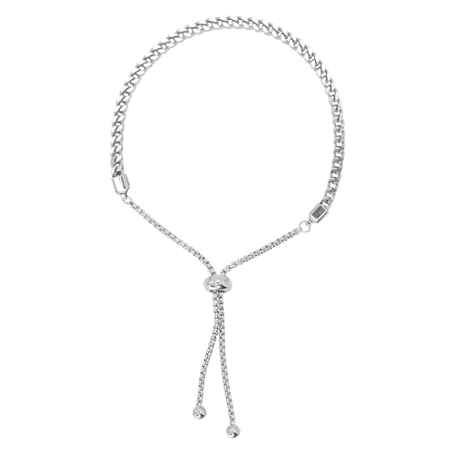 Heideman Armband David Herren aus Edelstahl Silber farbend poliert Armkette für Männer