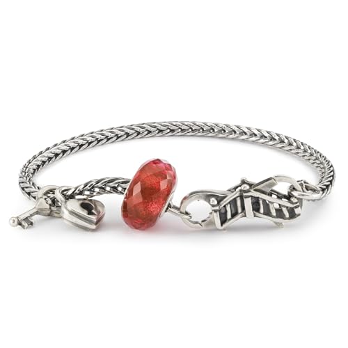 Trollbeads Limitiertes Designerarmband Für immer und Ewig Armband mit Liebesbrücke, Liebesschloss und Schlüssel Liebe Symbol Komplettangebot Geschenk (20 cm)