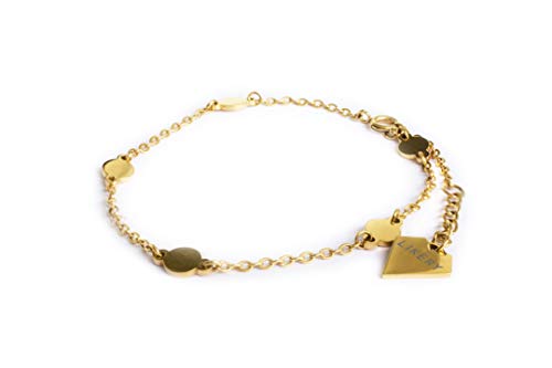 LIKERY  Dots Armband | Stylisches Design | Dezentes Armkettchen mit runden Plättchen | Feines Stainless Steel Armband | Zarte und leichte Kette | Größenverstellbare Armkette