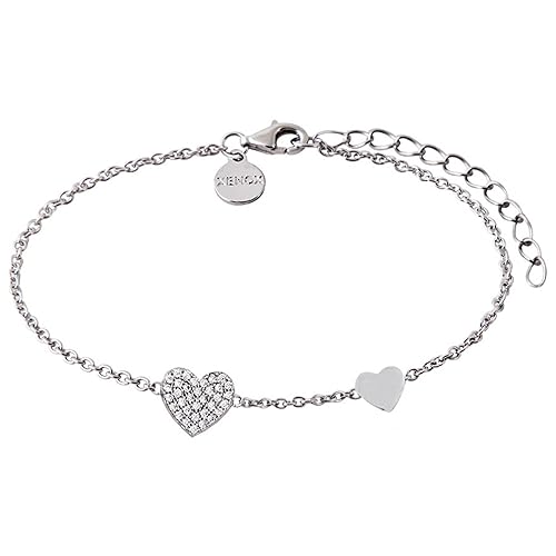 XENOX XS2783 Damen Armband Herz Love Story Sterling-Silber 925 Silber weiß Zirkonia 20 cm