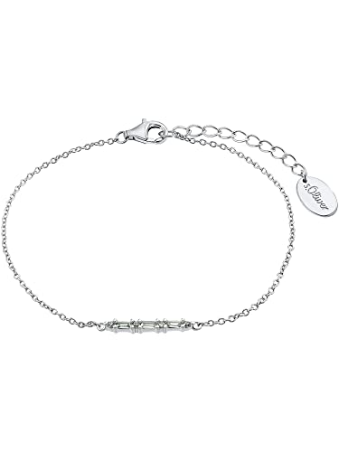 s.Oliver 2034255 Damen Armband Sterling-Silber 925 Silber Weiß 20 cm