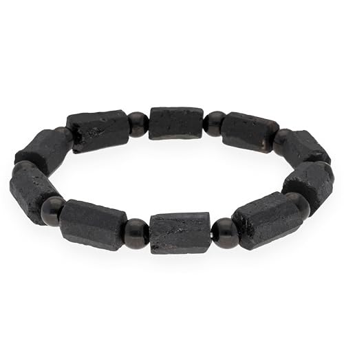 Lebensquelle Plus Kristallarmband mit Kugelelement | Turmalin, schwarz | 19 cm | 6 mm Perlen