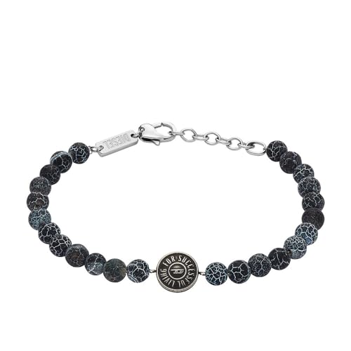 Diesel Herrenarmband Beads Achat schwarz, DX1464040