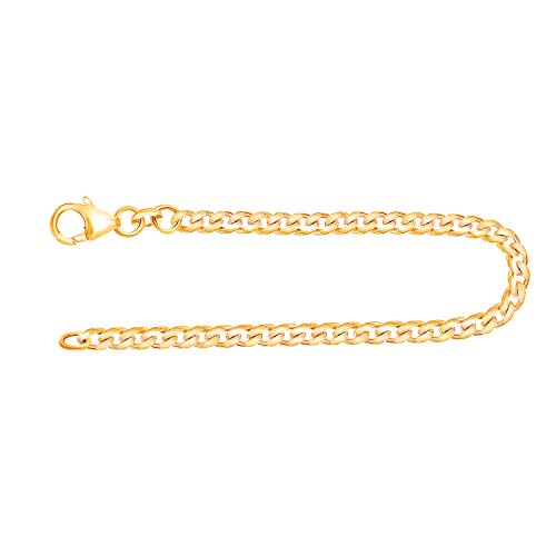 EDELIND Echtgold Armband Herren 585 Gelbgold 3.4 mm Bracelet Panzerkette Flach 14 K Gold Länge 21 cm Goldarmband mit Stempel und Karabinerverschluss, inkl Schmuck Geschenk Box Made in Germany
