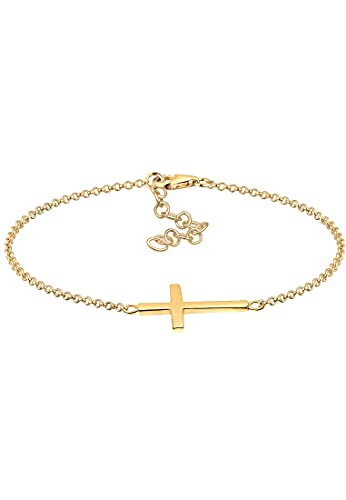 Elli Armband Damen Kreuz Glaube in 925 Sterling Silber rosévergoldet