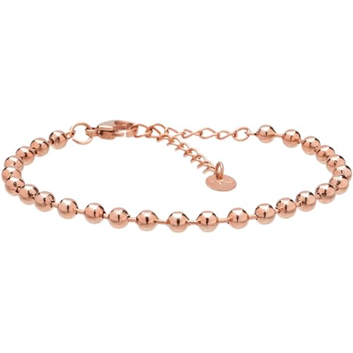 Marlù 15BR011R Damen-Armband aus PVD-Stahl mit Roségold und Kugeln, Edelstahl