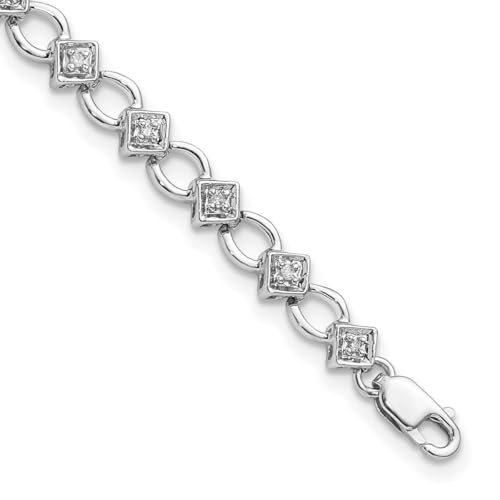 Armband mit Karabinerverschluss Sterling-Silber 925 rhodiniert rhodiniert Diamant