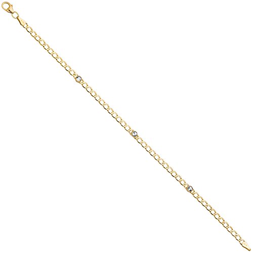 Jobo Damen-Armband aus 8 Karat 333 Gold mit Blautopas 19 cm