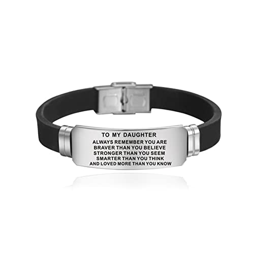 TianWlio Armband Stahl Silikon My Armband Armband Hand Geschenk Gliederarmband Familie Tochter Tag to Edelstahl Armbänder Armband Damen Kreuz Silber (B, One Size)