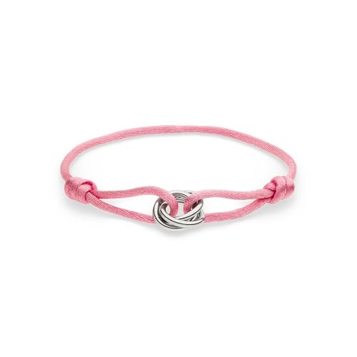 s.Oliver Bracelet - Elegantes Armband aus poliertem Edelstahl - rosa - Textilband verstellbar bis 24 cm - wasserfest & hautfreundlich