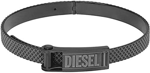 Diesel Armband Für Männer Stahl, Länge: 180-195mm, Breite: 10.5mm, Höhe: 1.5mm Gunmetal Edelstahlarmband, DX1358060