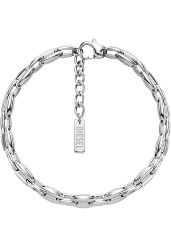 Diesel Herren Metamorph Silberfarbenes Edelstahl Armband, DX1583040