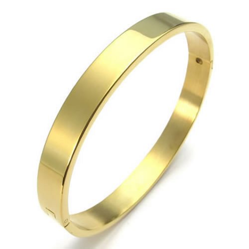 KONOV Schmuck Herren Damen Armband, Edelstahl Armreif, Gold