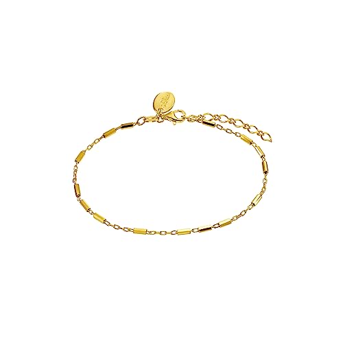 s.Oliver Armband 925 Sterling Silber Damen Armschmuck, 17+3 cm, Gold, Kommt in Schmuck Geschenk Box, 2034229