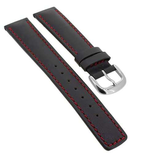 Bruno Banani Uhrenarmband 18mm aus Leder in grau mit Kontrastnaht CD3194