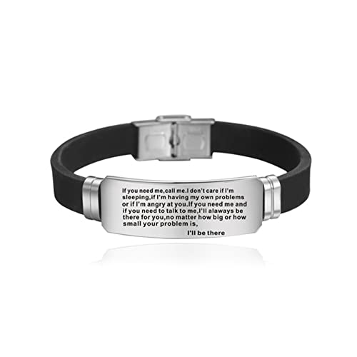 TianWlio Armband Stahl Silikon My Armband Armband Hand Geschenk Gliederarmband Familie Tochter Tag to Edelstahl Armbänder Armband Damen Kreuz Silber (D, One Size)