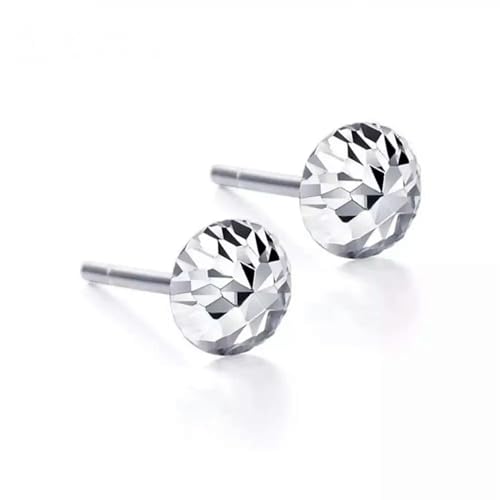 1PC Reines Platin 950 Ohrstecker Frauen Geschenk 7mm Geschnitzte Stern Pilz Ohrringe