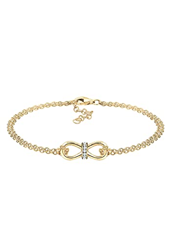 Elli Armband Damen Infinity mit Kristalle in 925 Sterling Silber vergoldet