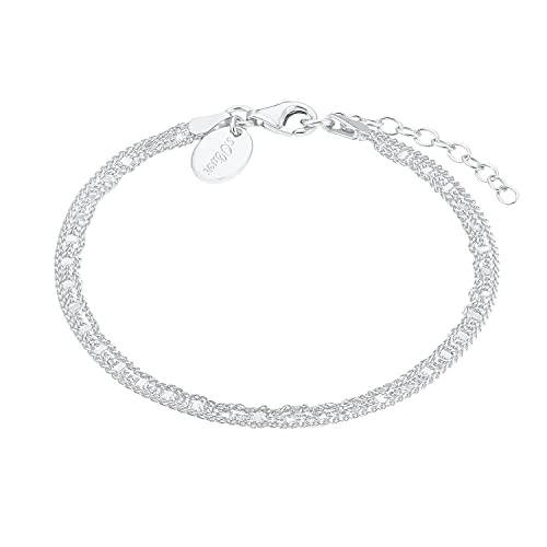 s.Oliver Armband 925 Sterling Silber Damen Armband, 17+3 cm, Silber, Kommt in Schmuck Geschenk Box, 2032875