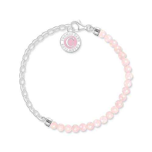 THOMAS SABO Charm-Armband mit Beads und Kettengliedern Silber Recyceltes 925 Silber, Kaltemail, 14-17 cm, A2130-067-9-L17V