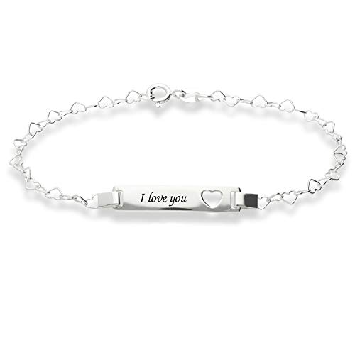 Personalisierteres Damen-Armband Identarmband 925 Silber mit Gravur als Freundschaftsarmband Lieblingsstück für den Lieblingsmensch, als Geschenk für die Frau oder Freundin