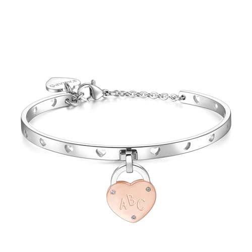 Sagapò Armband für Damen, Kollektion Lockme, Schmuck aus Stahl und PVD, Rosegold mit Gravur  Meine Lieblingsmeister . Referenz ist SLM20, Legierter Stahl